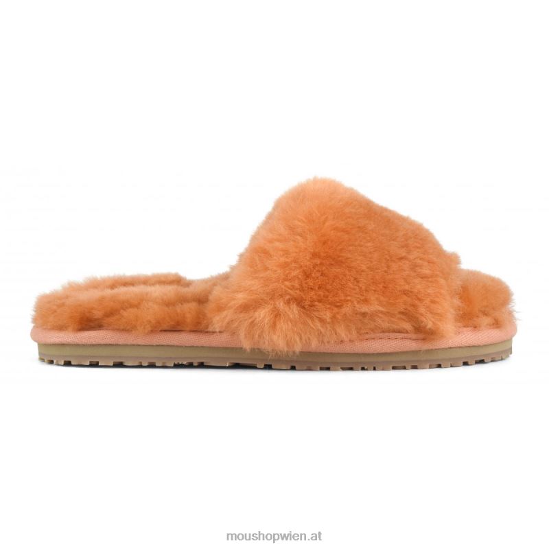 Frauen Slipper aus Schaffellfell Mou P660X495 Aprikosenorange