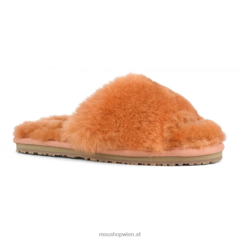 Frauen Slipper aus Schaffellfell Mou P660X495 Aprikosenorange