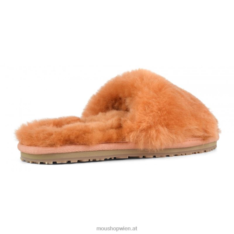 Frauen Slipper aus Schaffellfell Mou P660X495 Aprikosenorange