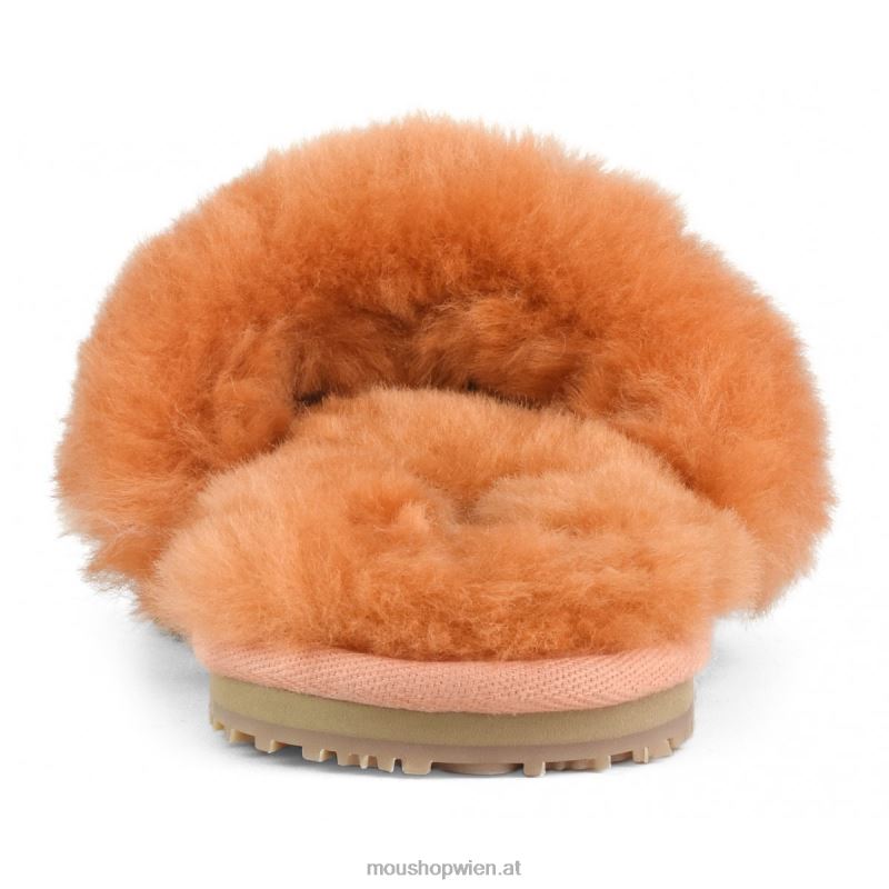 Frauen Slipper aus Schaffellfell Mou P660X495 Aprikosenorange