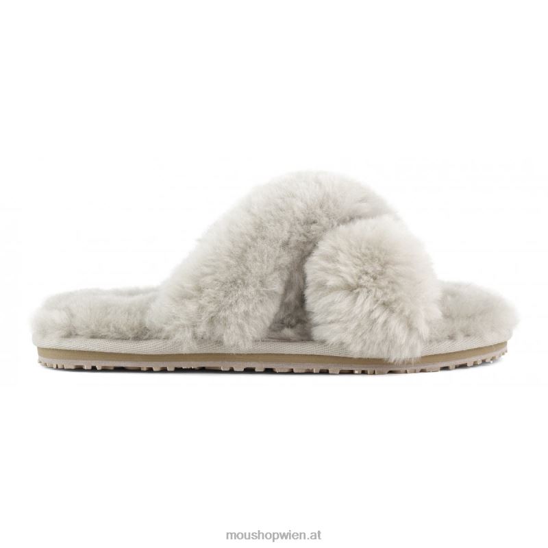 Frauen Slipper mit überkreuztem Fell Mou P660X474 Sand