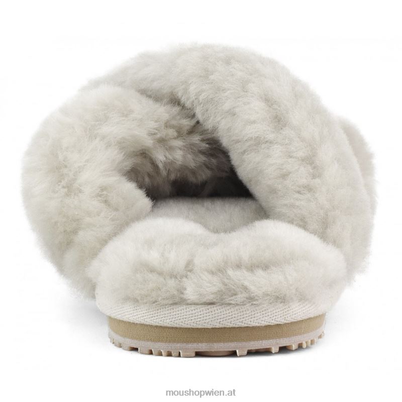 Frauen Slipper mit überkreuztem Fell Mou P660X474 Sand