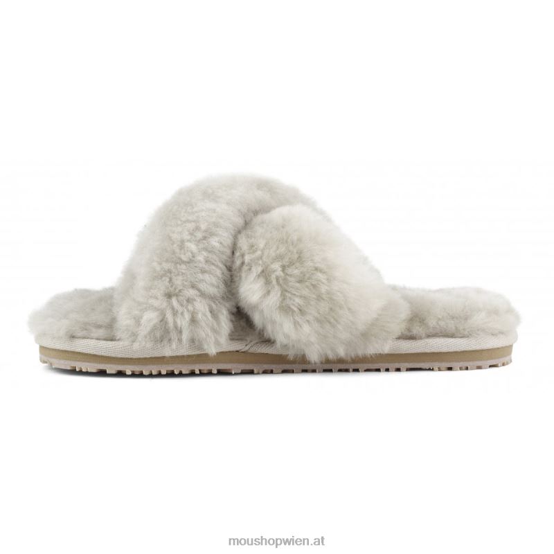 Frauen Slipper mit überkreuztem Fell Mou P660X474 Sand