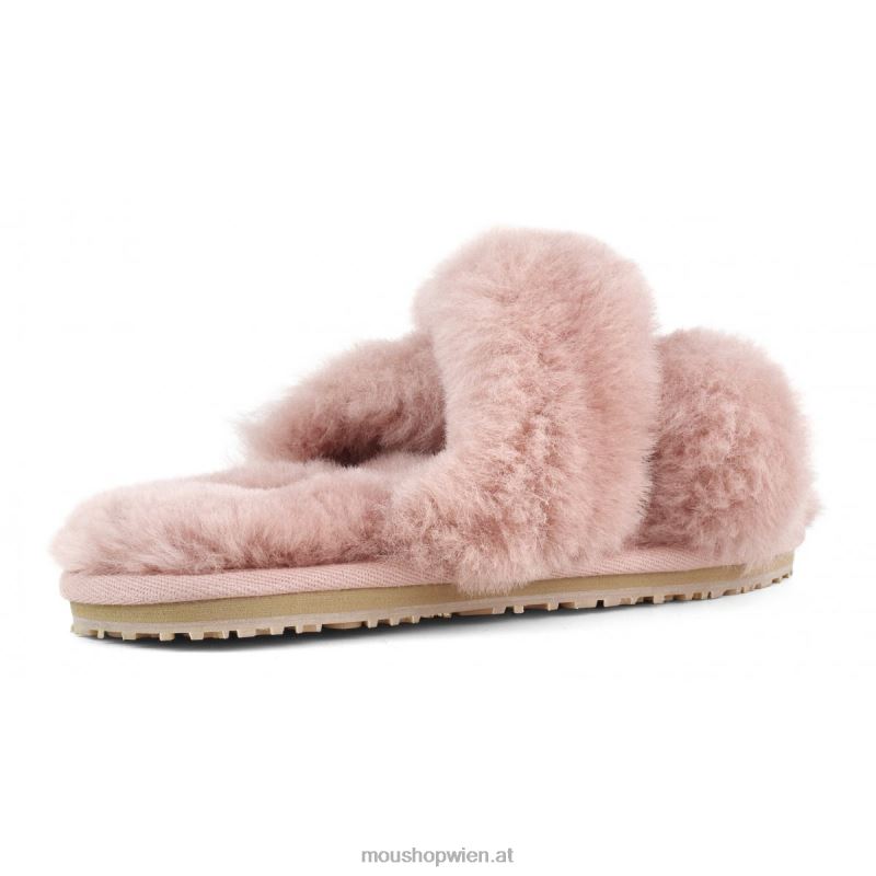 Frauen Slipper mit überkreuztem Fell Mou P660X476 antike Rose