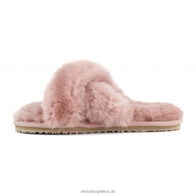 Frauen Slipper mit überkreuztem Fell Mou P660X476 antike Rose
