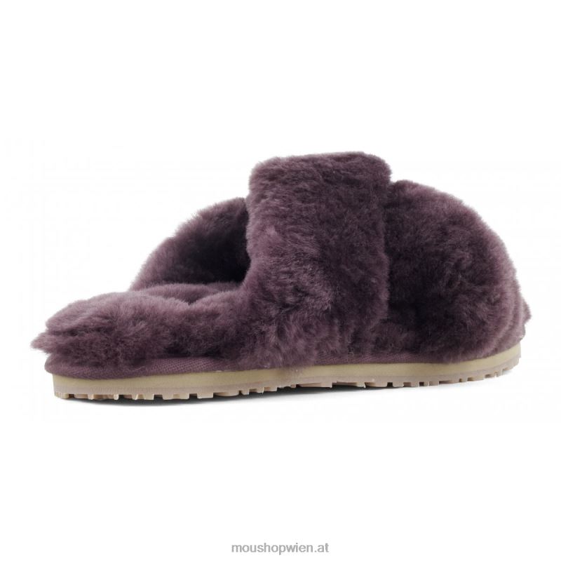 Frauen Slipper mit überkreuztem Fell Mou P660X478 Wein