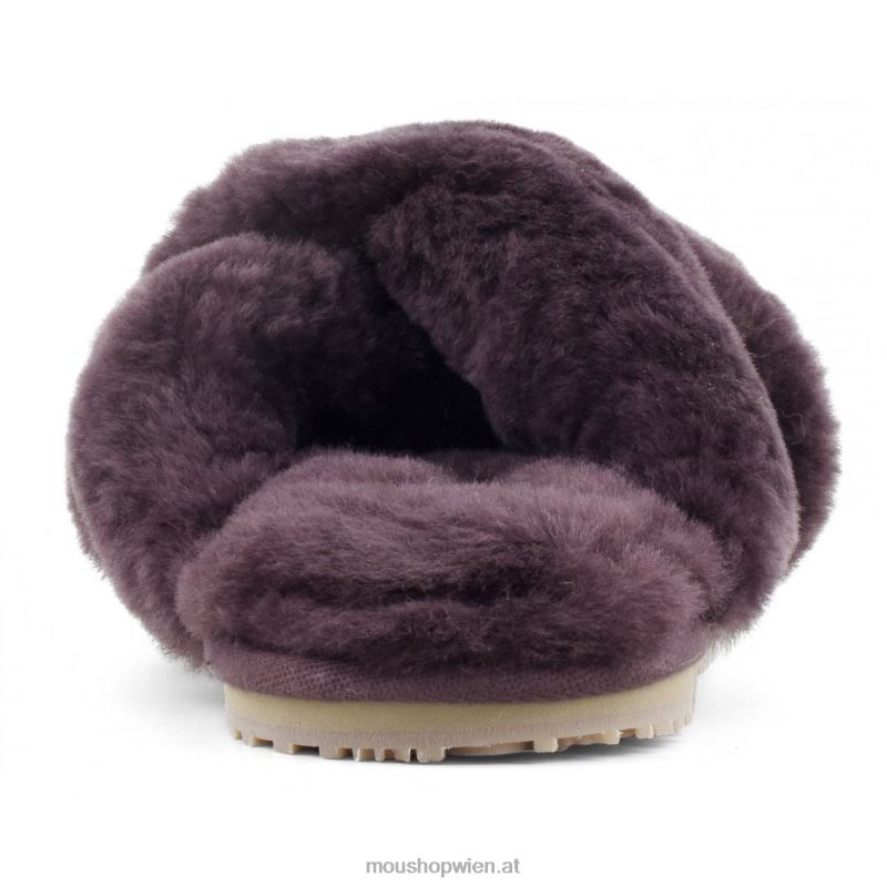 Frauen Slipper mit überkreuztem Fell Mou P660X478 Wein