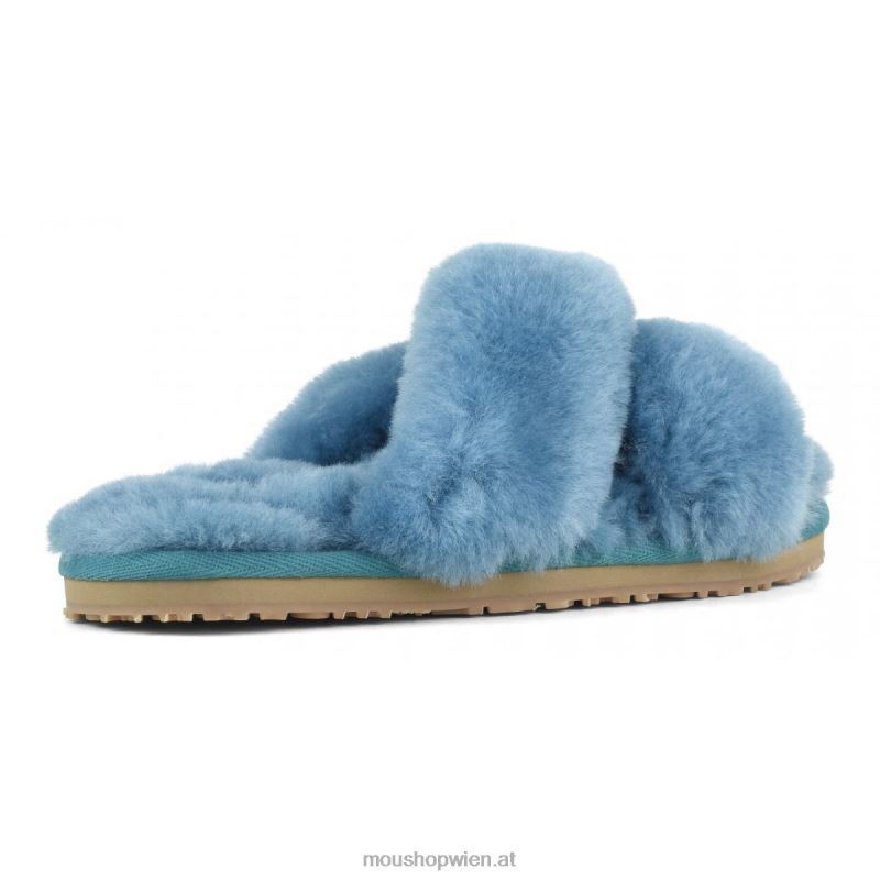 Frauen Slipper mit überkreuztem Fell Mou P660X481 Biskaya-Bucht