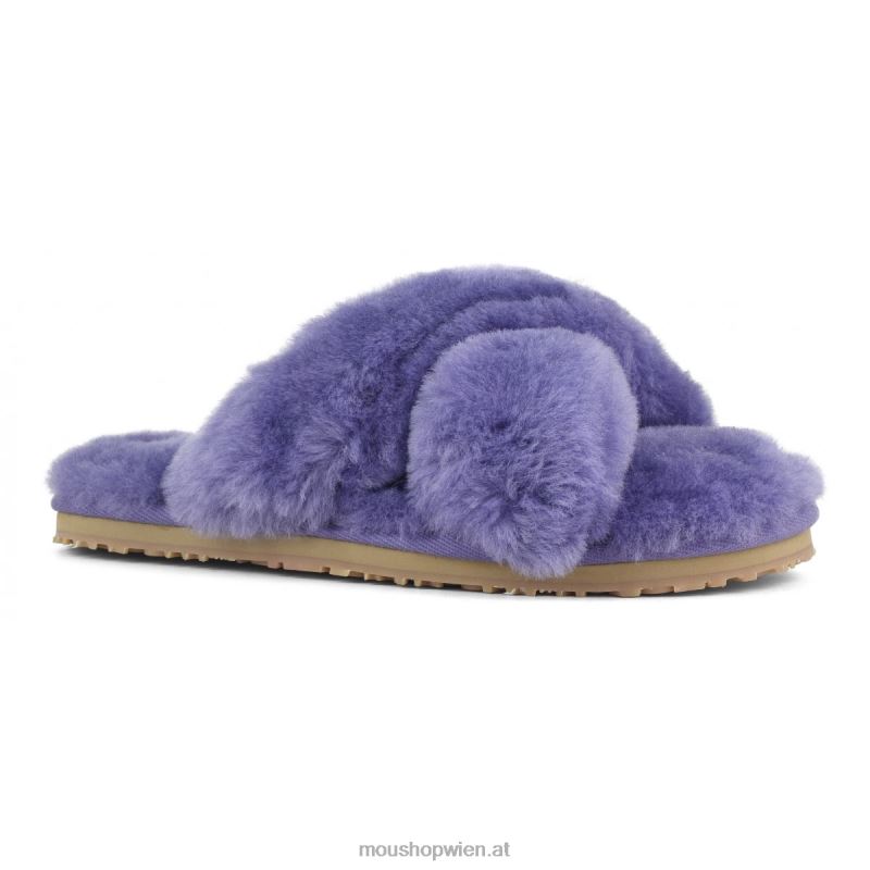 Frauen Slipper mit überkreuztem Fell Mou P660X482 Dämmerungsviolett