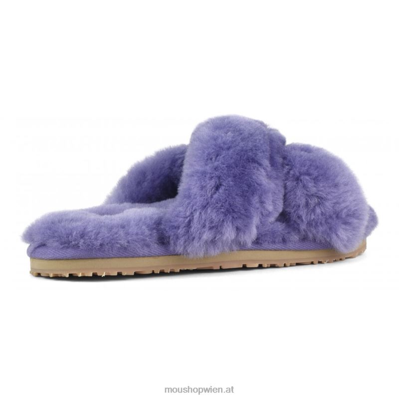 Frauen Slipper mit überkreuztem Fell Mou P660X482 Dämmerungsviolett