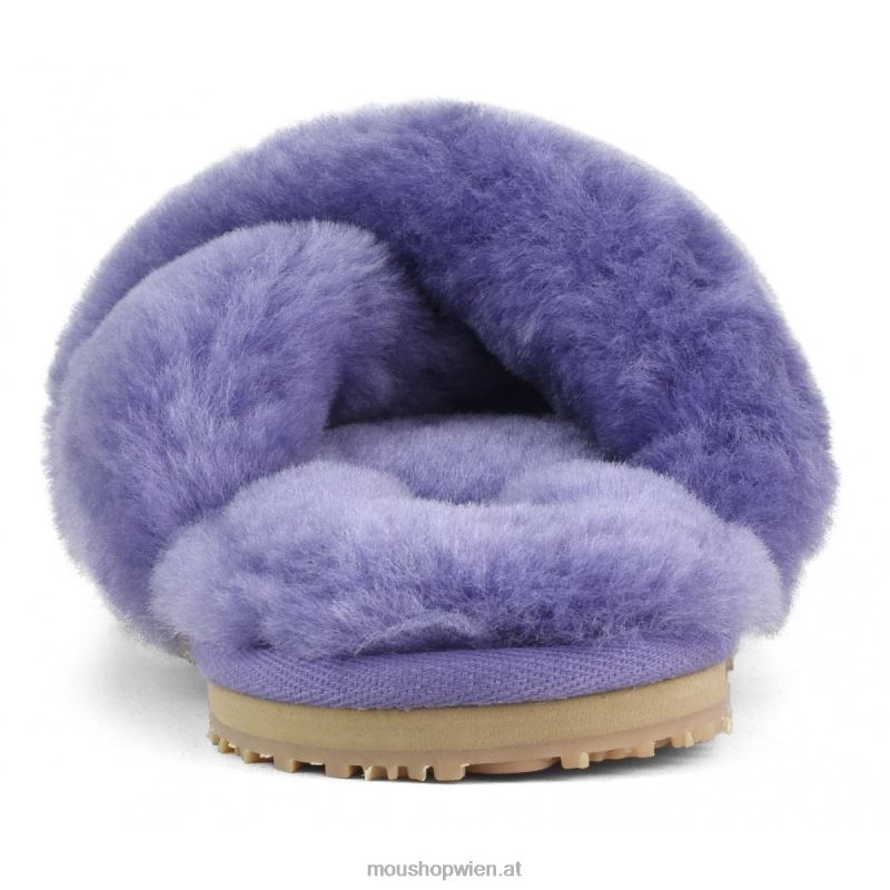 Frauen Slipper mit überkreuztem Fell Mou P660X482 Dämmerungsviolett
