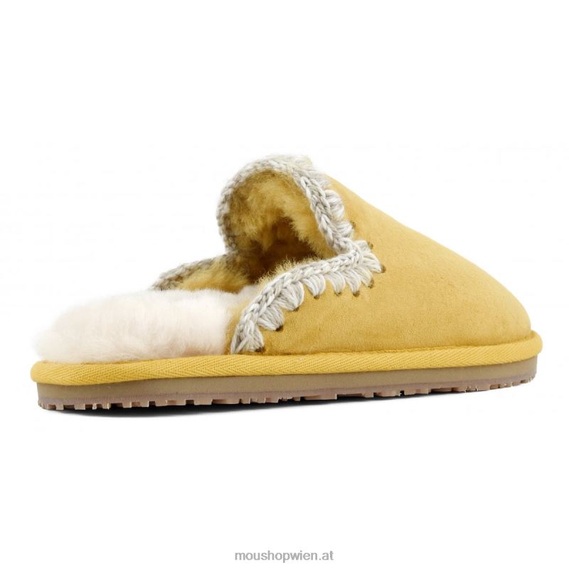 Frauen Wildleder-Slipper mit Eskimostich Mou P660X438 Ananas