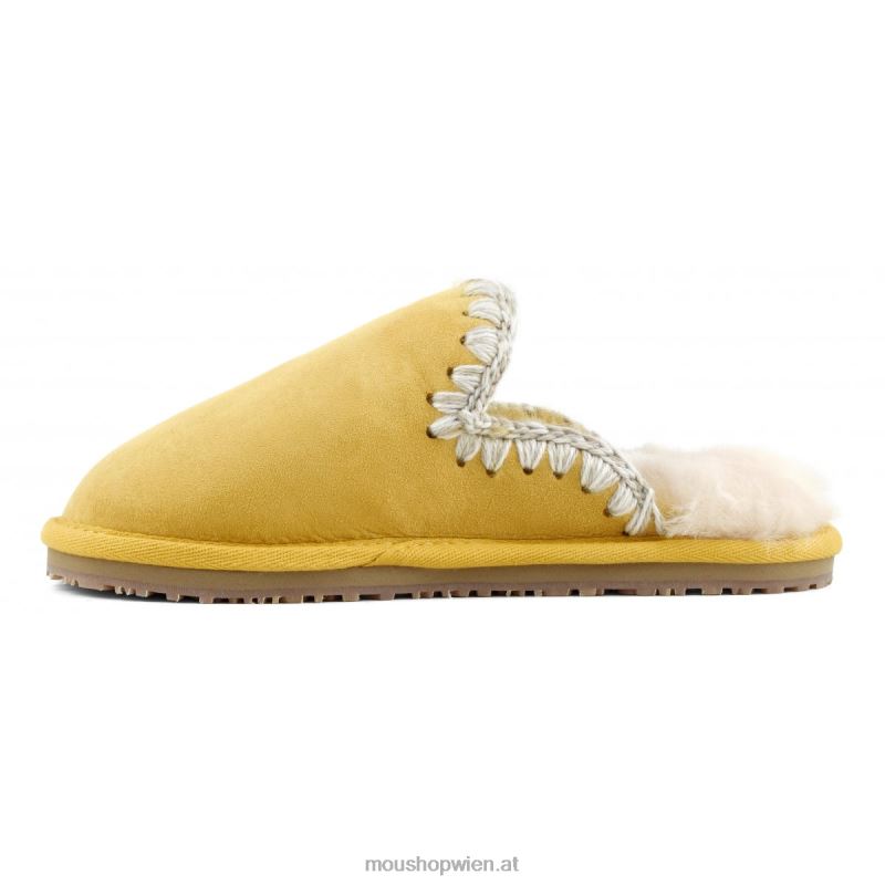 Frauen Wildleder-Slipper mit Eskimostich Mou P660X438 Ananas
