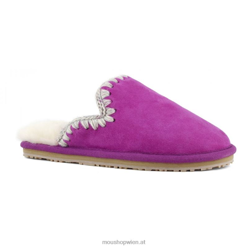 Frauen Wildleder-Slipper mit Eskimostich Mou P660X439 Cyclamin