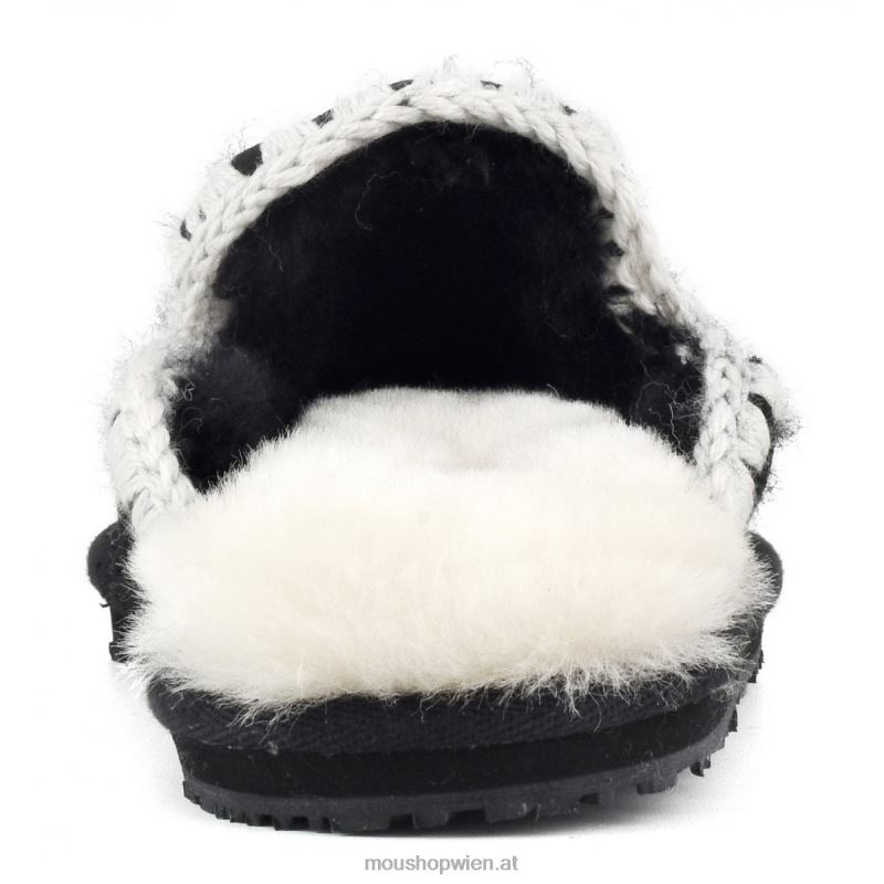 Frauen Wildleder-Slipper mit Eskimostich Mou P660X440 schwarzes Wildleder