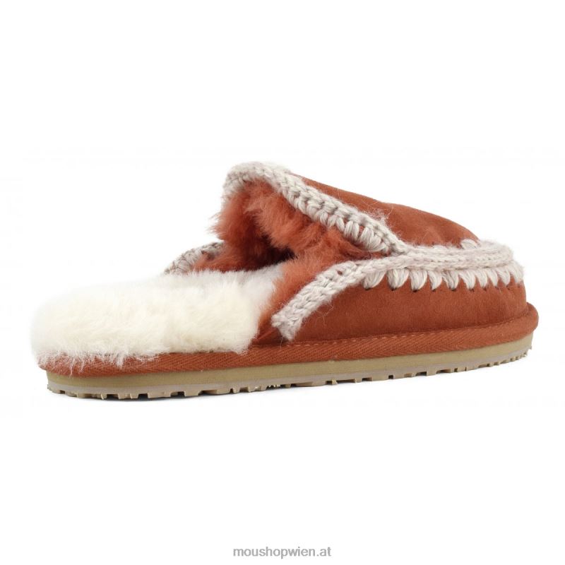 Frauen Wildleder-Slipper mit vollem Eskimo-Stich Mou P660X428 Ingwer