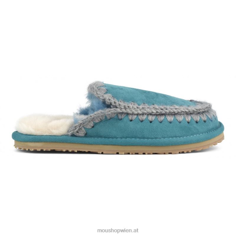 Frauen Wildleder-Slipper mit vollem Eskimo-Stich Mou P660X432 Biskaya-Bucht
