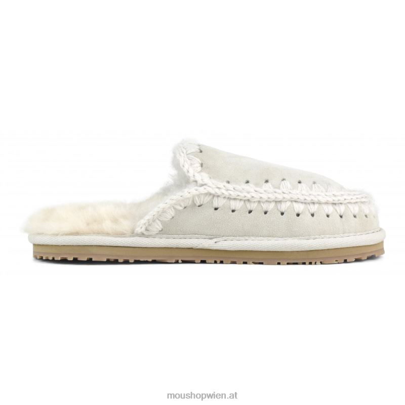 Frauen Wildleder-Slipper mit vollem Eskimo-Stich Mou P660X433 Weißbirke