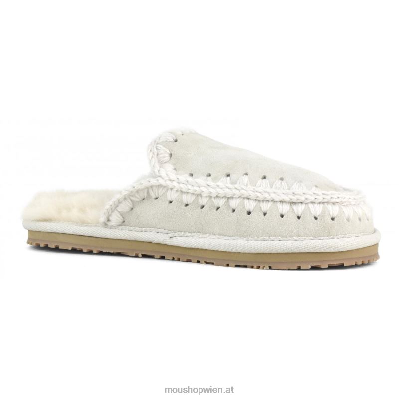 Frauen Wildleder-Slipper mit vollem Eskimo-Stich Mou P660X433 Weißbirke