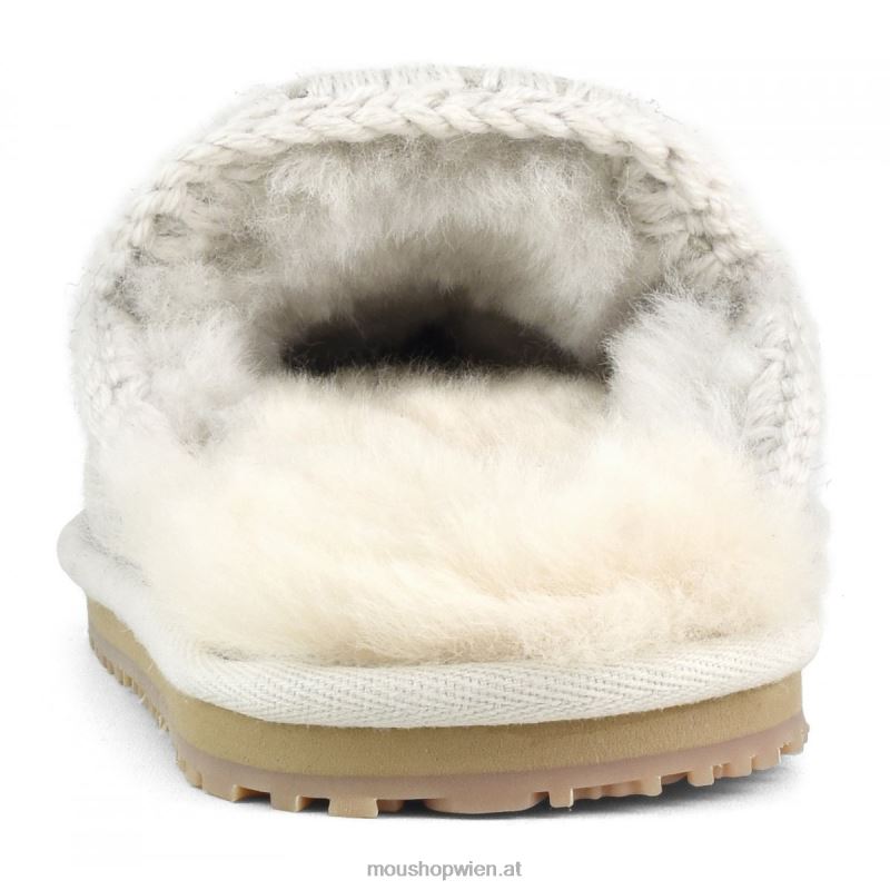 Frauen Wildleder-Slipper mit vollem Eskimo-Stich Mou P660X433 Weißbirke