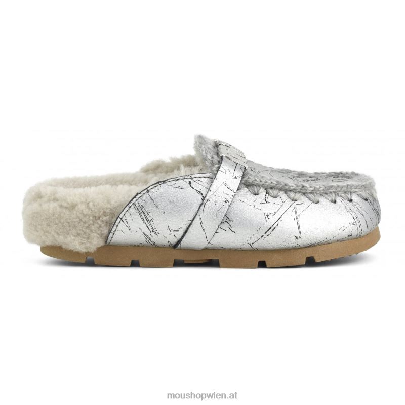 Frauen Winter-Biorutsche Mou P660X422 Distressed-Metallic-Silber