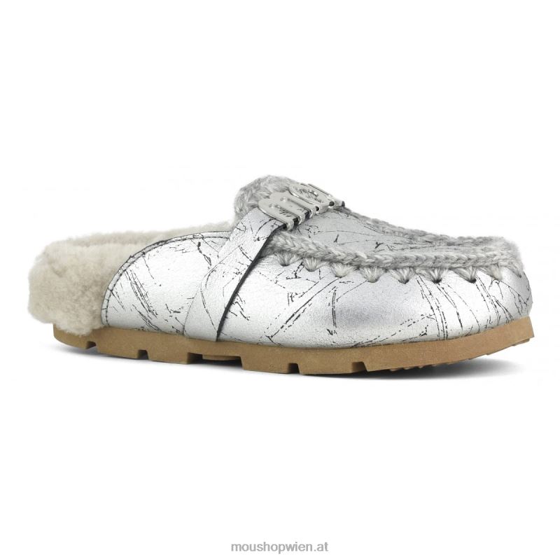 Frauen Winter-Biorutsche Mou P660X422 Distressed-Metallic-Silber