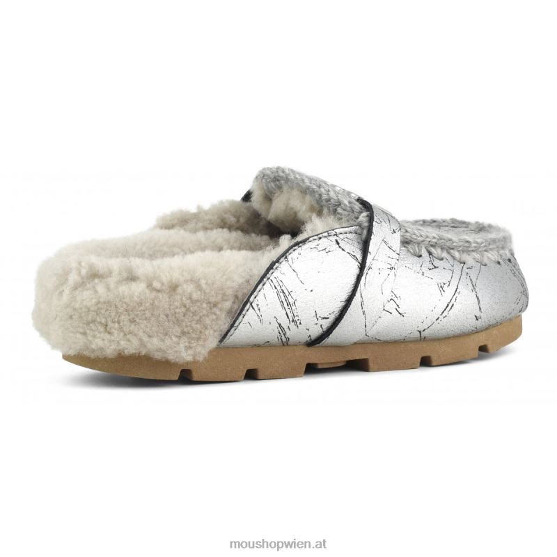 Frauen Winter-Biorutsche Mou P660X422 Distressed-Metallic-Silber