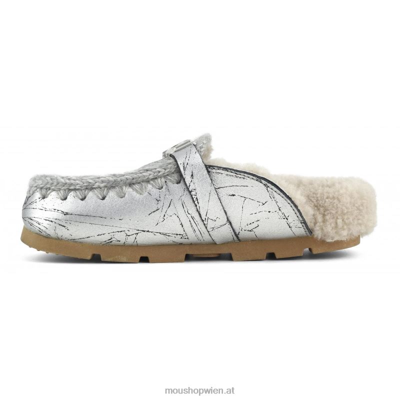 Frauen Winter-Biorutsche Mou P660X422 Distressed-Metallic-Silber
