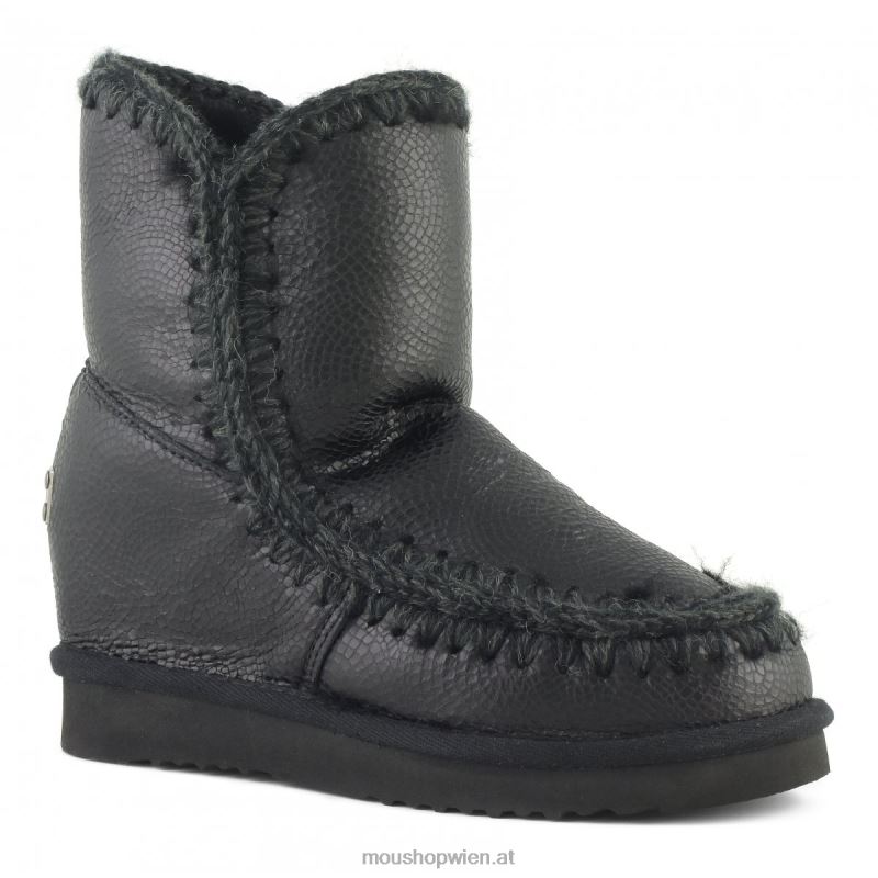 Frauen Eskimo-Innenkeil kurz Mou P660X541 geprägtes Spiralschwarz