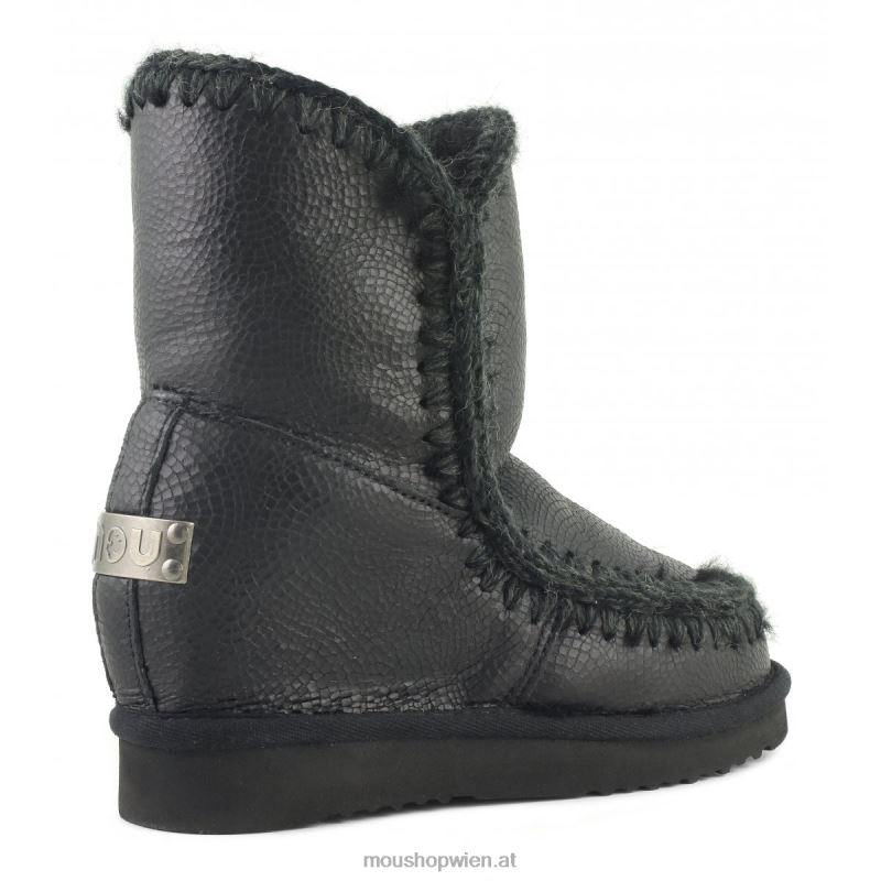 Frauen Eskimo-Innenkeil kurz Mou P660X541 geprägtes Spiralschwarz