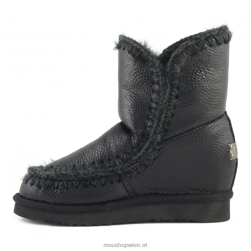 Frauen Eskimo-Innenkeil kurz Mou P660X541 geprägtes Spiralschwarz