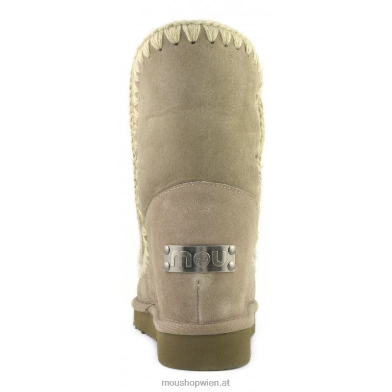 Frauen Eskimo-Innenkeil, kurze Nieten und Kristalle Mou P660X564 Elefantengrau