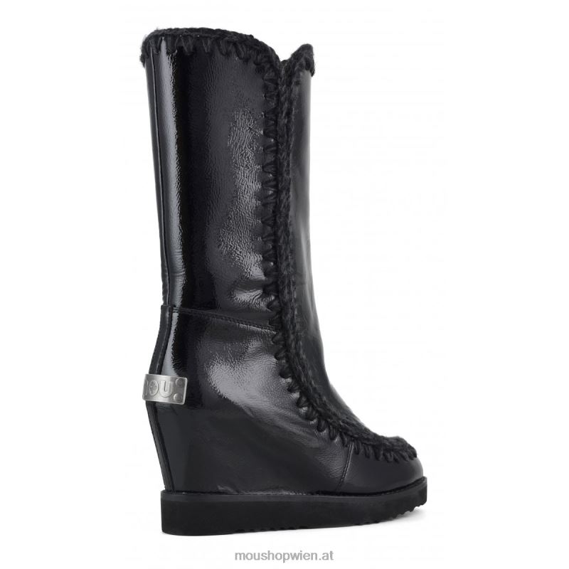 Frauen Französischer Zehenkeil hoch Mou P660X581 Lackschwarz