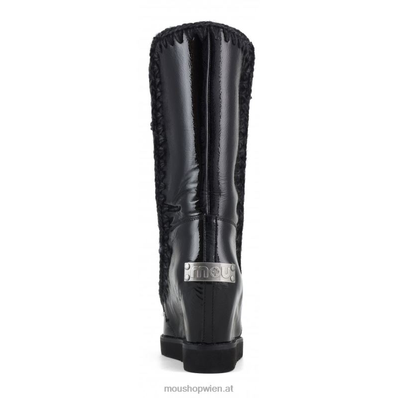 Frauen Französischer Zehenkeil hoch Mou P660X581 Lackschwarz