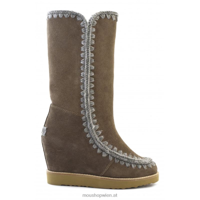 Frauen Französischer Zehenkeil hoch Mou P660X583 dunkler Stein