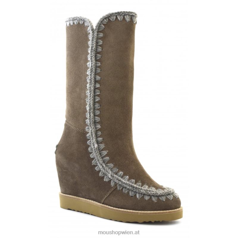 Frauen Französischer Zehenkeil hoch Mou P660X583 dunkler Stein