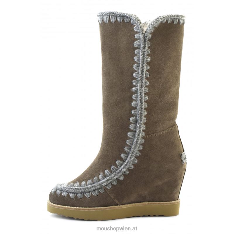 Frauen Französischer Zehenkeil hoch Mou P660X583 dunkler Stein