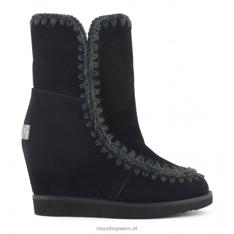 Frauen French Toe Wedge Short Mou P660X571 Schwarz