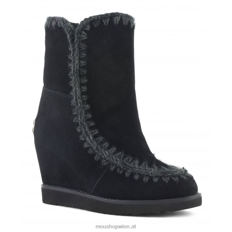 Frauen French Toe Wedge Short Mou P660X571 Schwarz