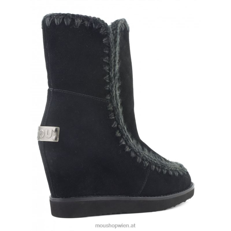 Frauen French Toe Wedge Short Mou P660X571 Schwarz