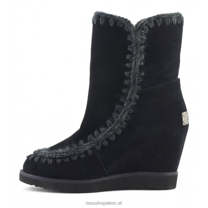 Frauen French Toe Wedge Short Mou P660X571 Schwarz