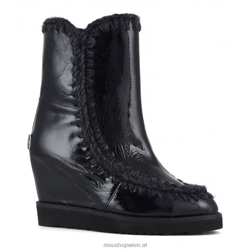 Frauen French Toe Wedge Short Mou P660X577 Lackschwarz