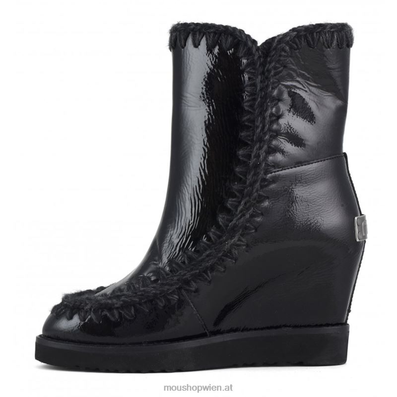 Frauen French Toe Wedge Short Mou P660X577 Lackschwarz