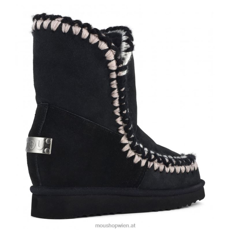 Frauen Innenkeil-Shorts mit 3D-Übersteppung Mou P660X547 Schwarz