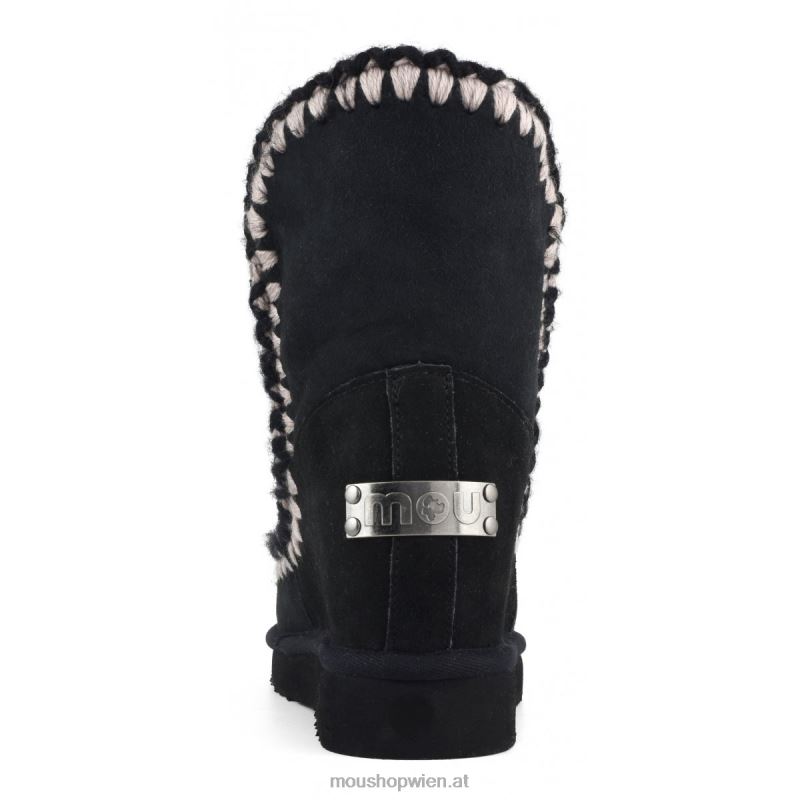 Frauen Innenkeil-Shorts mit 3D-Übersteppung Mou P660X547 Schwarz