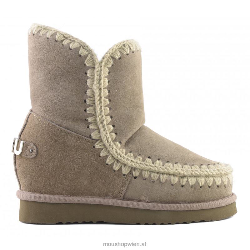 Frauen Innenkeil, kurzes metallisches Logo Mou P660X559 Elefantengrau