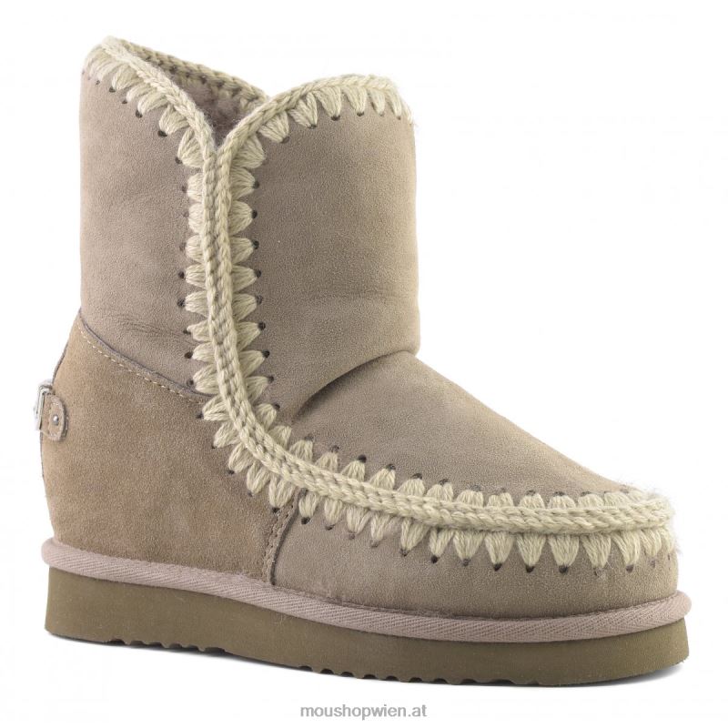 Frauen Innenkeil, kurzes metallisches Logo Mou P660X559 Elefantengrau