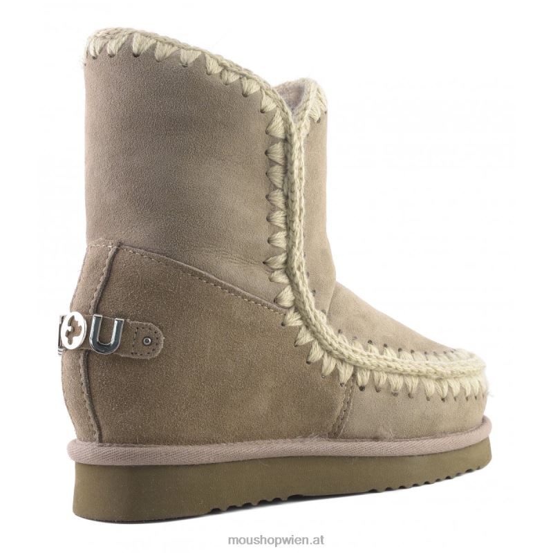 Frauen Innenkeil, kurzes metallisches Logo Mou P660X559 Elefantengrau