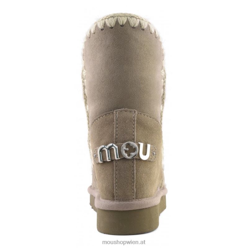 Frauen Innenkeil, kurzes metallisches Logo Mou P660X559 Elefantengrau