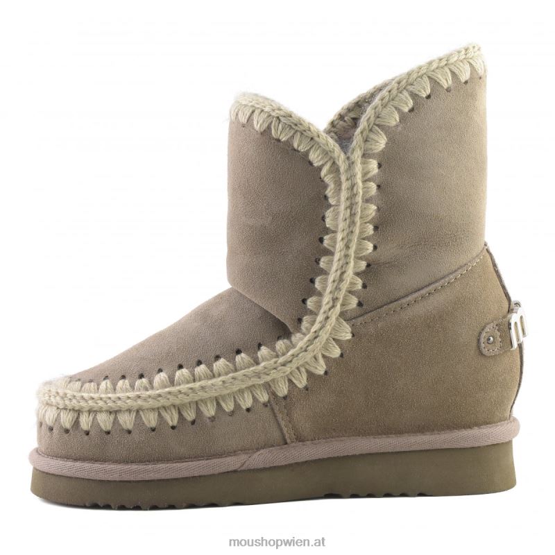 Frauen Innenkeil, kurzes metallisches Logo Mou P660X559 Elefantengrau